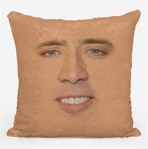Nicolas Cage Face Funny Sequin Pillow Cover Celebrity Sequin Etsy
