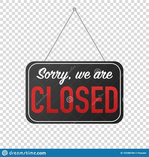 Sorry We Are Closed Sign Door Posting Stock Vector