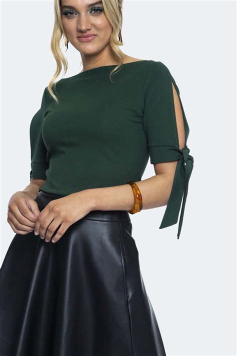 Bushra Black Faux Leather Flare Skirt Vintage Inspired Fashion