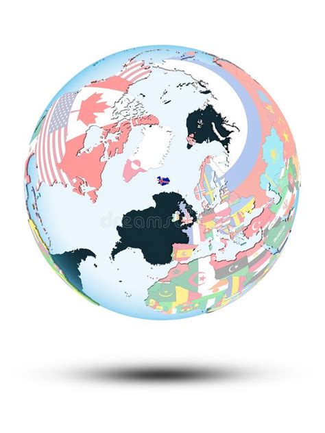 Iceland On Globe Stock Illustration Illustration Of Republic 83796357