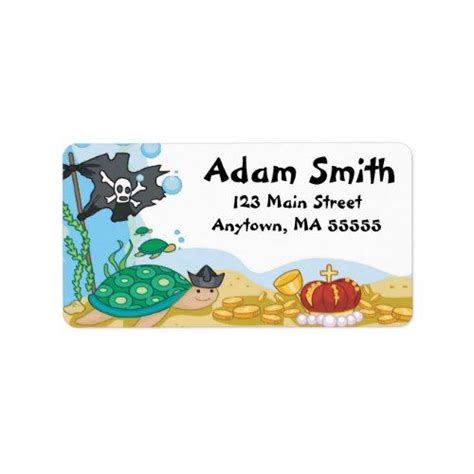 Pirate Sea Creatures Address Labels Zazzle Sea Creatures Address