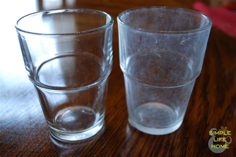 A slight ring may remain after the water spots have been removed. How to Remove Hard Water Stains from Drinking Glasses ...