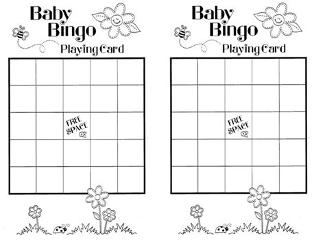 Bingo Blankbmp 900×693 Pixels Teacher Baby Shower Baby Shower Baby