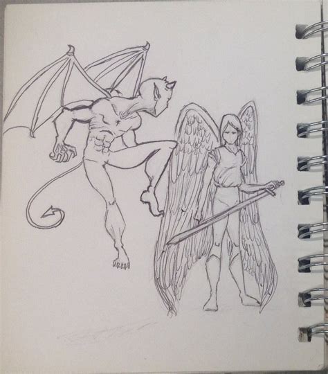 Angel Vs Demon Drawing At Getdrawings Free Download