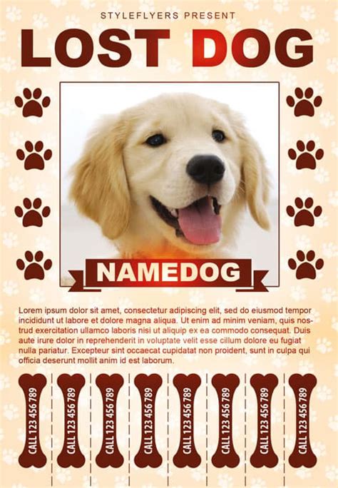 Lost Dog Free Flyer Template Download For Photoshop