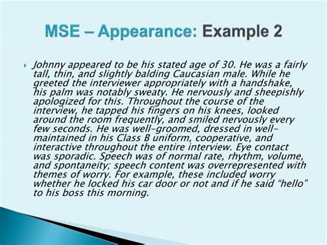 Ppt Introduction To Mental Status Examination Mse Powerpoint