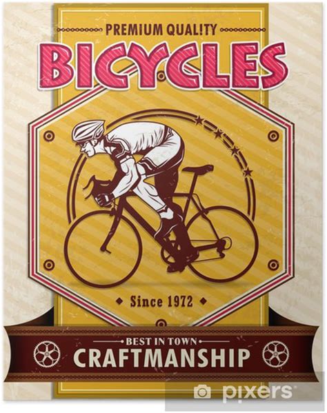 Poster Vintage Bicycle Poster Design Pixersus