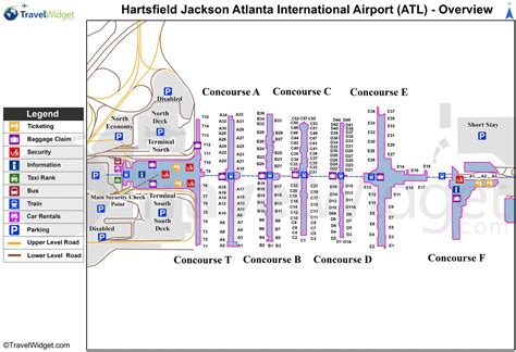 El Aeropuerto De Atlanta Mapa Mapa De Hartsfield Jackson Atlanta