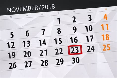 Calendar Planner For The Month Deadline Day Of The Week 2018 November