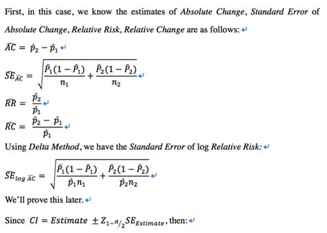 Using Delta Method To Calculate Confidence Interval For Relative Change