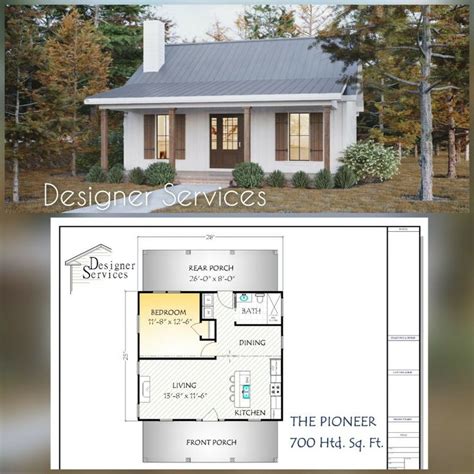 The Pioneer Home Building Plans 700 Square Feet In 2021 Building