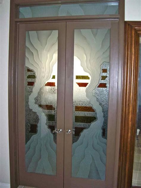 Interior Glass Doors With Obscure Frosted Glass Triptic Eclectic