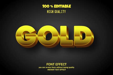 Premium Vector Gold Text Editable Font Effect