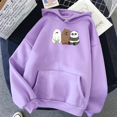 Cute Bears Hoodies Tops Sweatshirts Coat Women Cute Cartoon Etsy