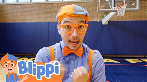 Blippi Play Basketball With A Pro Educational Videos For Kids Youtube