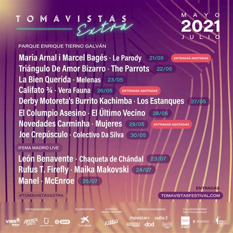 nuevas confirmaciones tomavistas extra verano tomavistas festival