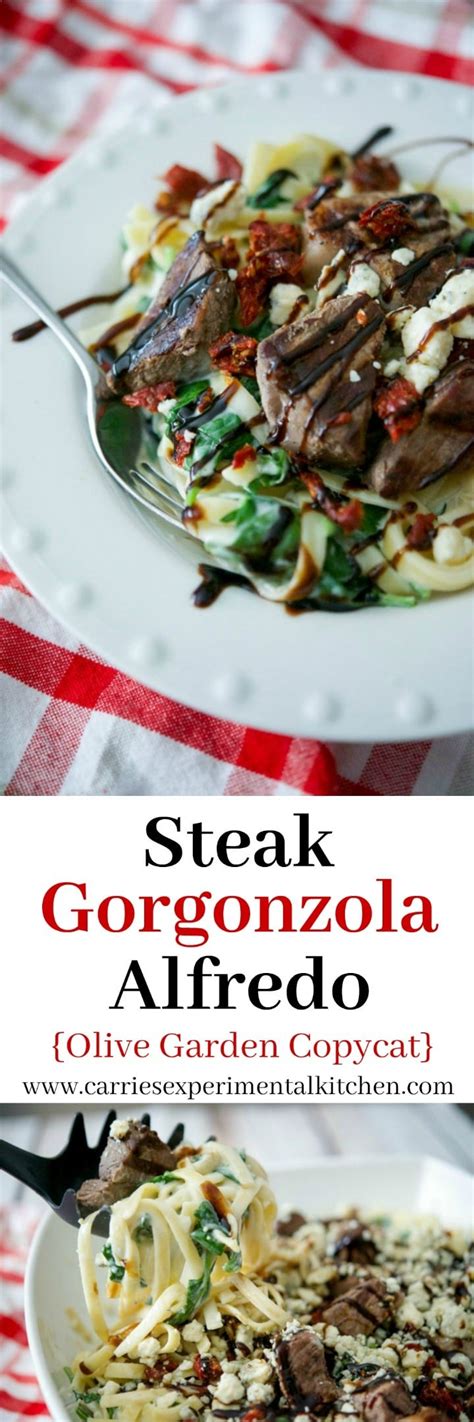 Most of those calories come from fat (55%). Make this popular Olive Garden recipe for Steak Gorgonzola ...