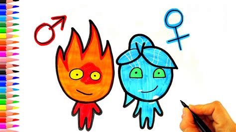 Ateş Ve Su Oyunu Karakterleri Çizimi Kolay Çizimler Youtube