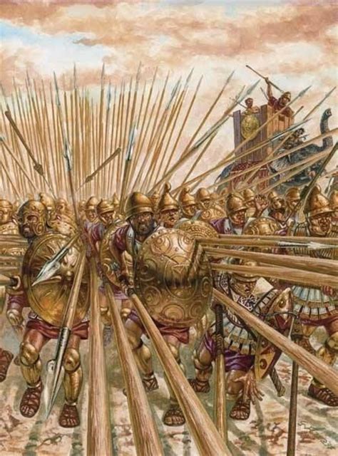 Originally, the macedonian phalanx consisted of basic units of ten men called a dekas, although thanks to the great length of the pike, four deadly sarissa heads could protrude ahead of the first. Greek Hoplite Warfare