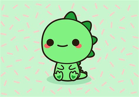 47 cute anime animals wallpaper on wallpapersafari. "Kawaii Dinosaur" by peppermintpopuk | Redbubble