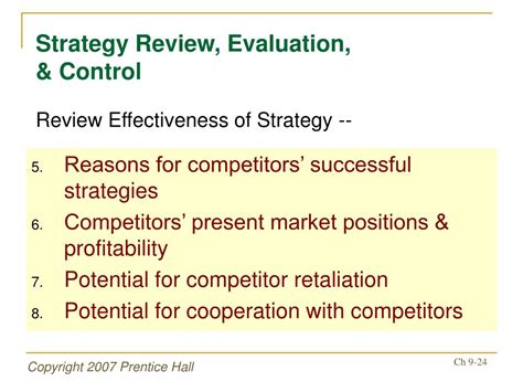 Ppt Chapter 9 Strategy Review Evaluation And Control Powerpoint