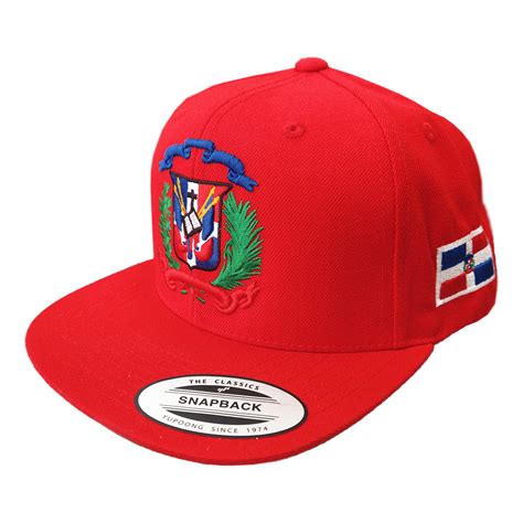 Escudo Republica Dominicana Dominican Snapback Red Full Color Hat