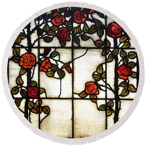 Air conditioners & air treatment. Red Rose Stained Glass Window Round Beach Towel for Sale ...