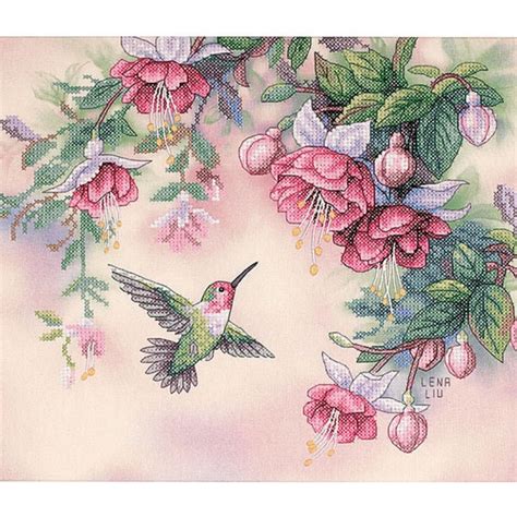 Hummingbird counted cross stitch patterns. Hummingbird Stamped Cross Stitch Kit - Overstock - 3372730