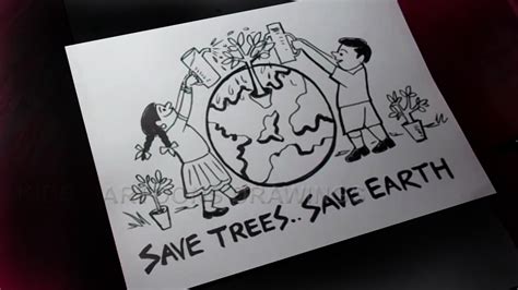 How To Draw SAVE TREES SAVE NATURE Drawing YouTube
