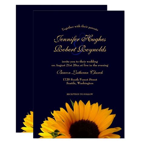 Download Cheerful and Elegant Navy Blue Sunflower Wedding ...