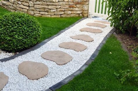 Create enduring pebble landscaping areas with path. Mesmerizing White Pebble Walkways