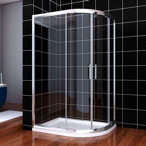 ELEGANT 1000 X 800 Mm Offset Quadrant Shower Enclosure 6mm Tempered