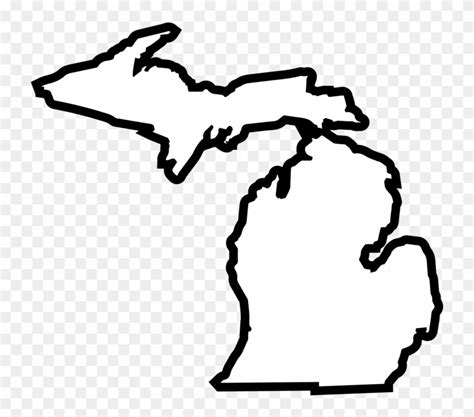 Solid Color Die Cut 4" Michigan Sticker - Michigan Outline Clipart