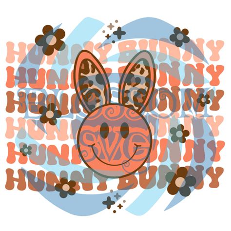 Hunny Bunny Digital Vector Files, Retro Smiley Face Svg