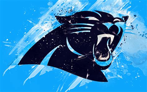 Download Wallpapers Carolina Panthers 4k Logo Grunge Art American