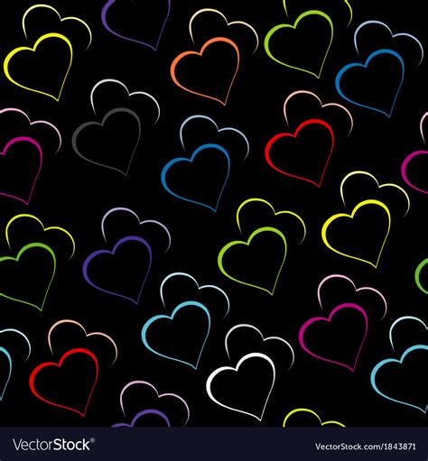 Black Background With Colored Hearts Royalty Free Vector