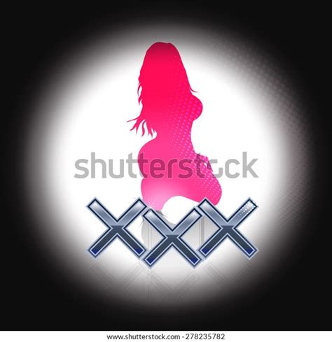 XXX Sign With Silhouette Of Sexy Woman
