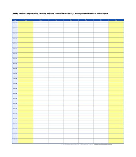 Printable Weekly Schedule Template Excel Word Images And Photos Finder