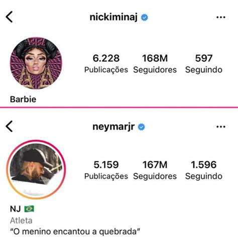 Nicki Minaj Ultrapassa Neymar No Ranking De Mais Seguidos No Instagram Popline