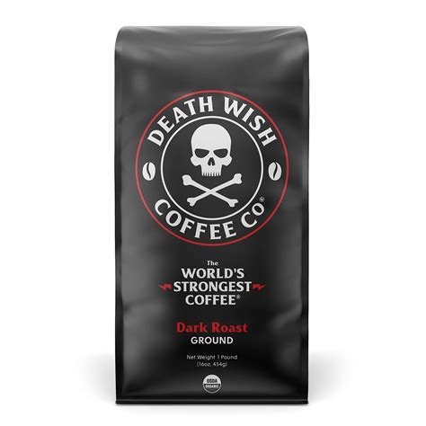 Buy Death Wish Coffee Dark Roast Grounds 16 Oz Extra Kick Of Caffeine Bold And Intense Blend