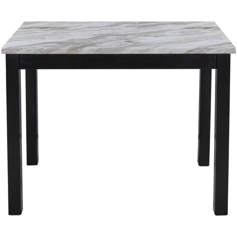 45 In Rectangle White Wooden Faux Marble Counter Height Dining Table