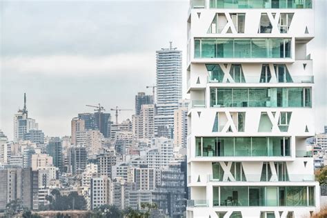 The Cube Residential Building Elevation With Stacked Box In Beirut