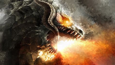 🥇 Paintings Dragons Monsters Fire Fantasy Art Artwork Wallpaper 30736