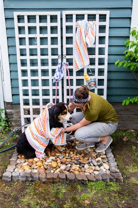 So creating a separate diy dog washing spot would be the most comfortable way to clean up for the dogs and for the owners as well. DIY Outdoor Dog Shower | HGTV