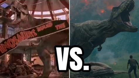 Roar Jurassic World 2 Vs Jurassic Park Side By Side Youtube