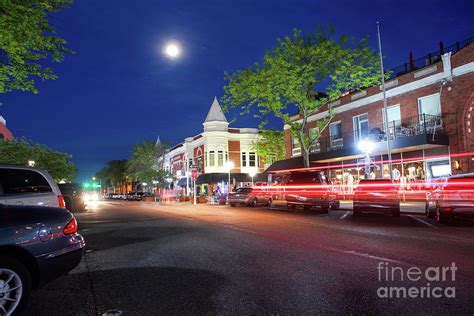 Downtown St Joseph Michigan At Night Photograph By Suzanne Tucker
