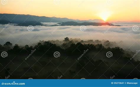 Sunrise Over Mountain And Fog Stock Image Image Of Color Season
