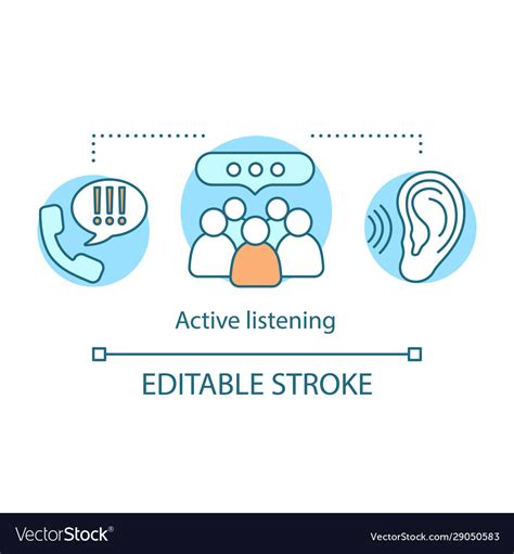 Active Listening Concept Icon Royalty Free Vector Image
