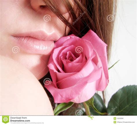 Rose And Sensual Lips Stock Image Image Of Skin Face