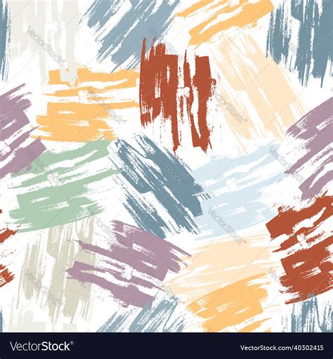 Expressive Bright Colors Brush Strokes Pattern Vector Image